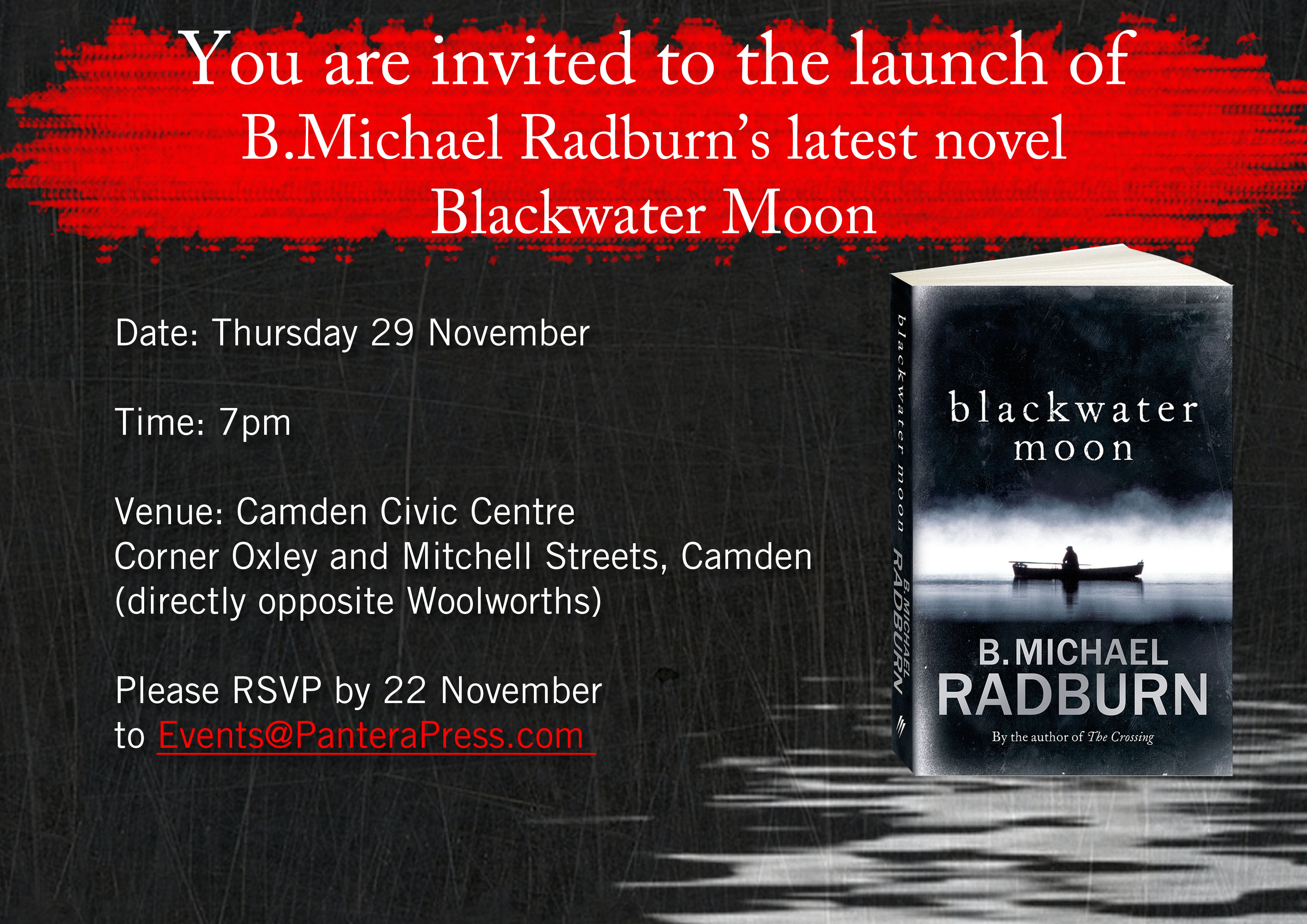 Launch of Blackwater Moon by B. Michael Radburn post image